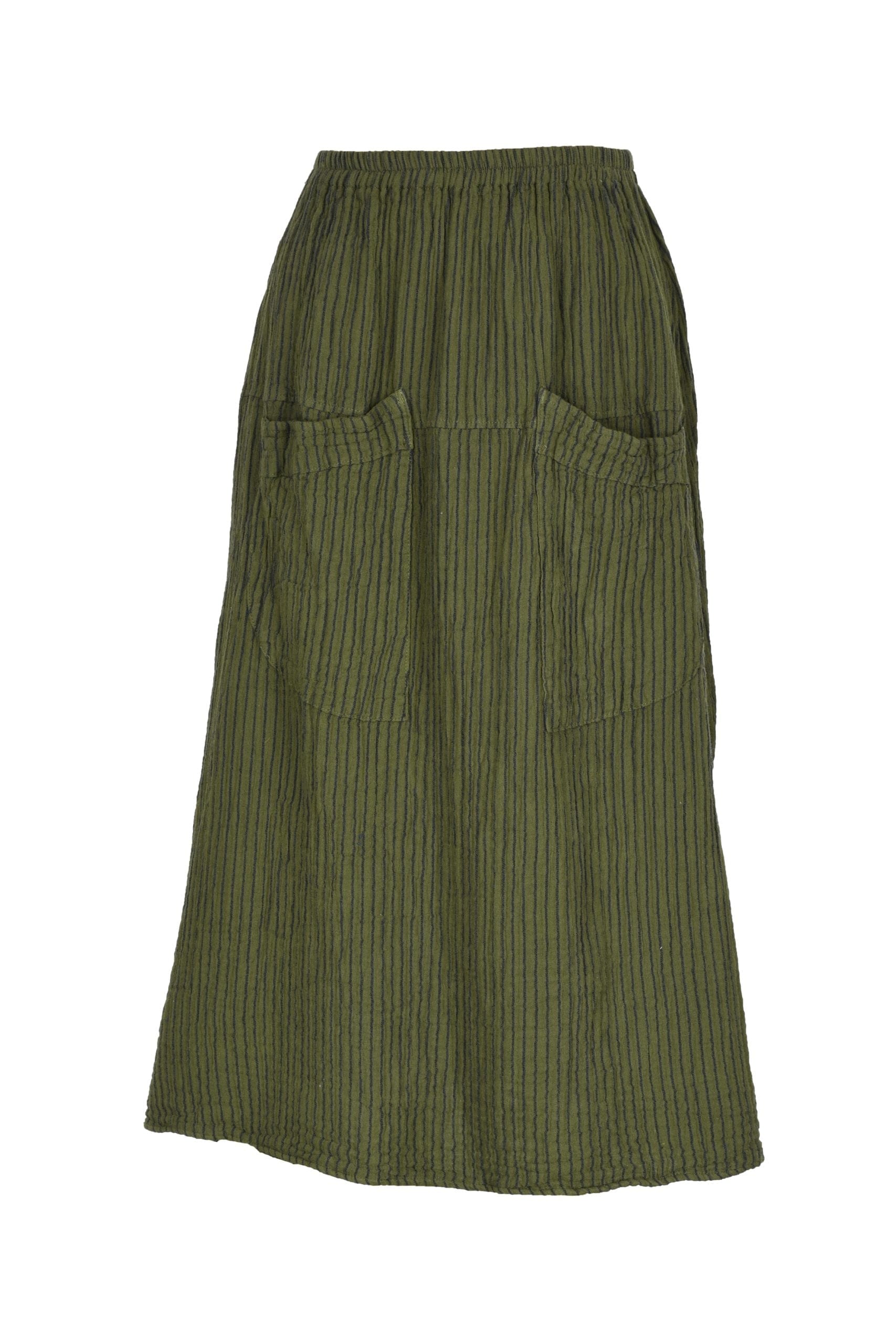 Haystacks skirt Thai Cotton Striped Skirt - Olive