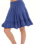 Haystacks skirt Thai Cotton Tiered Mini Skirt - Cornflower