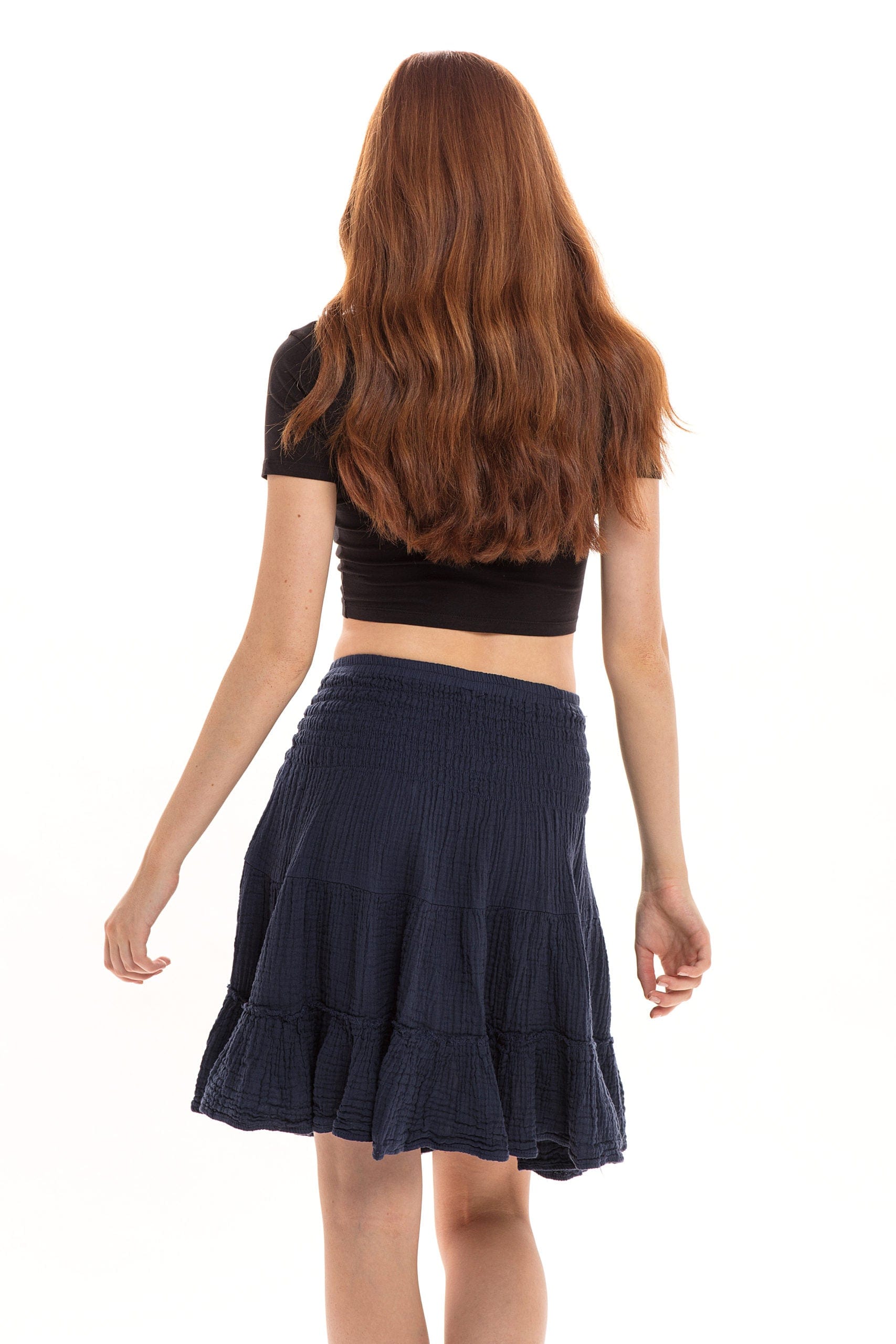 Haystacks skirt Thai Cotton Tiered Mini Skirt - Navy