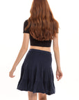 Haystacks skirt Thai Cotton Tiered Mini Skirt - Navy