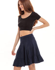 Haystacks skirt Thai Cotton Tiered Mini Skirt - Navy