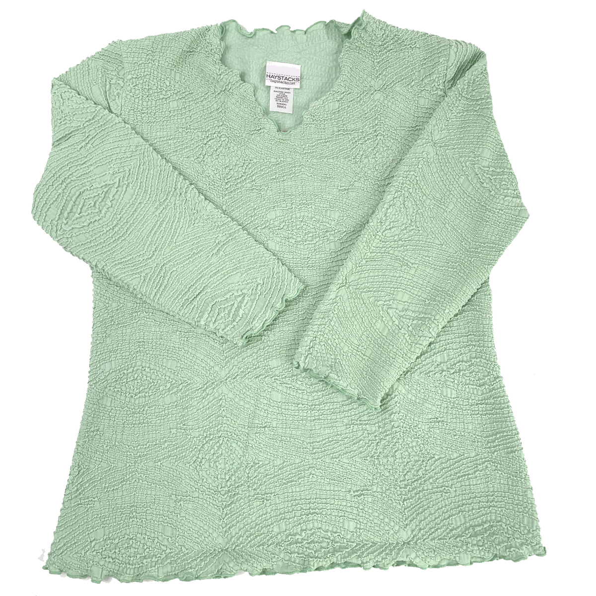 Haystacks top Cameo Green Plan Surreal Top