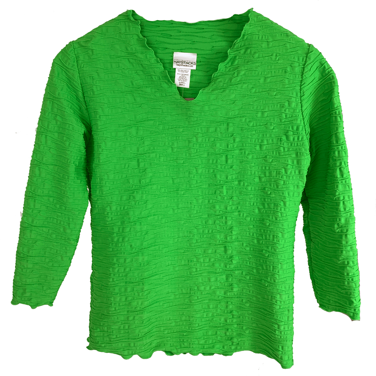 Haystacks top Classic Green Crinkle Surreal Top