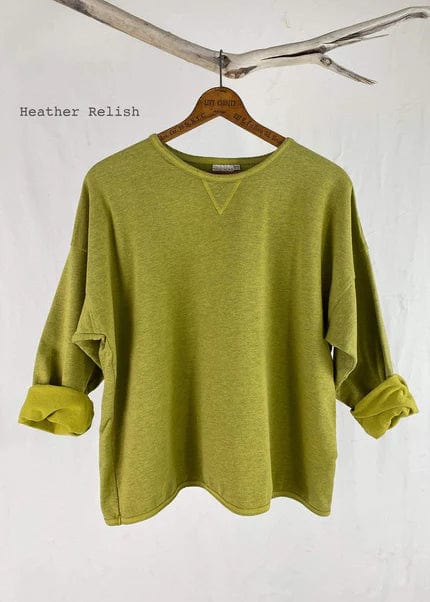 Haystacks top Heather Relish Leelanau Cotton French Terry Boxy Sweatshirt