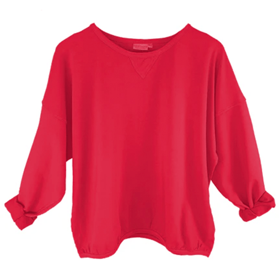 Haystacks top Melon Leelanau Cotton French Terry Boxy Sweatshirt