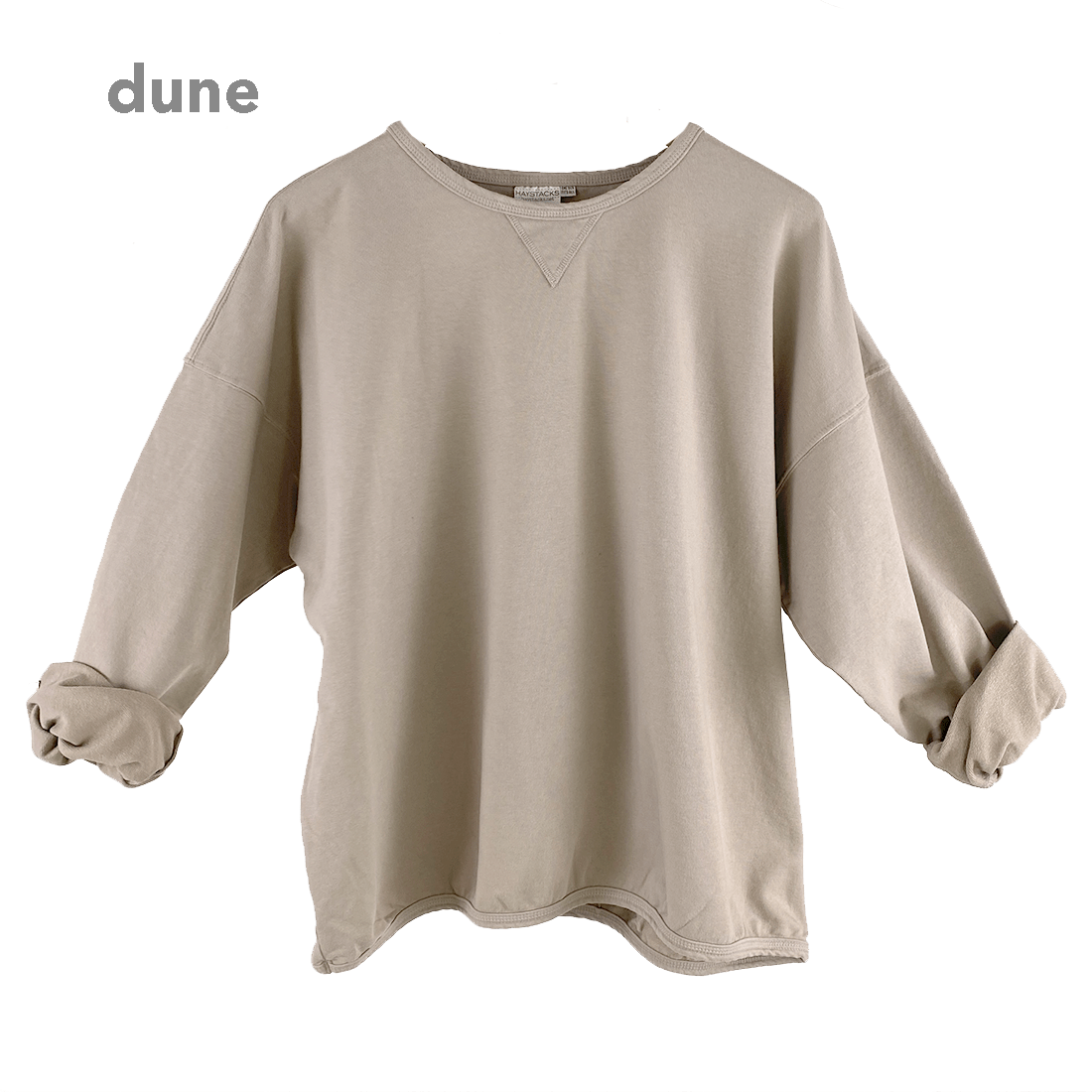 Haystacks top One Size/Free Size Leelanau Cotton Terry Boxy Sweatshirt (Dune)