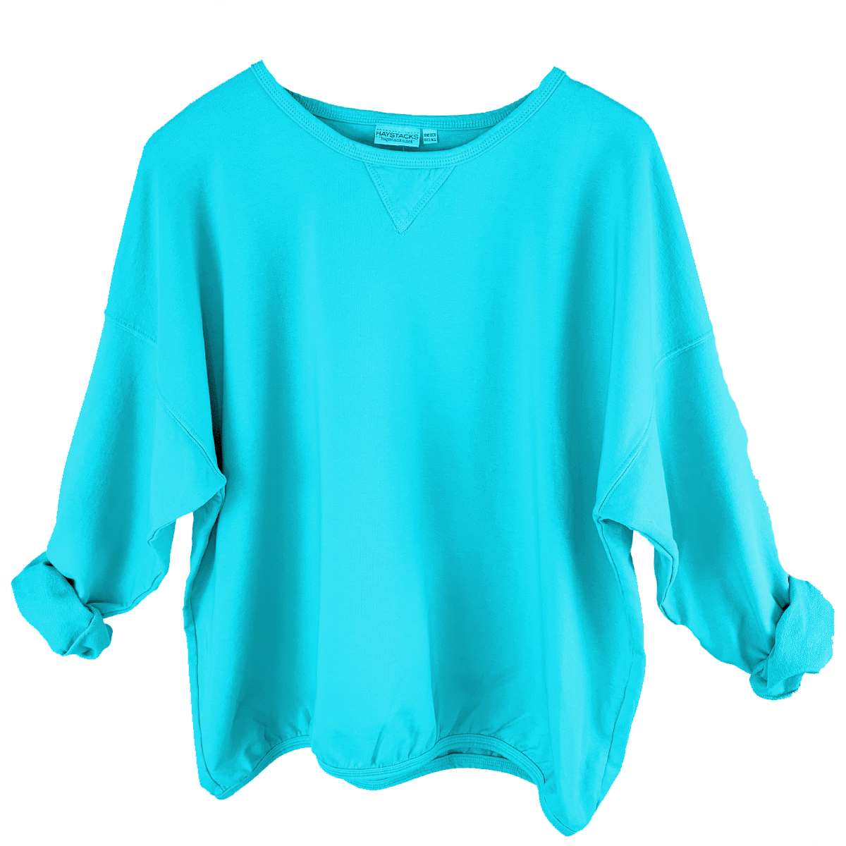 Haystacks top One Size/Free Size Leelanau Cotton Terry Boxy Sweatshirt (Isles)