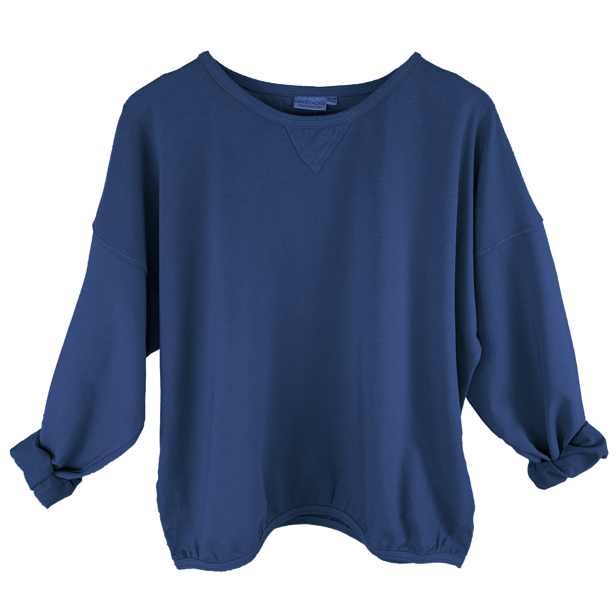 Haystacks top One Size/Free Size Leelanau Cotton Terry Boxy Sweatshirt (Officer)