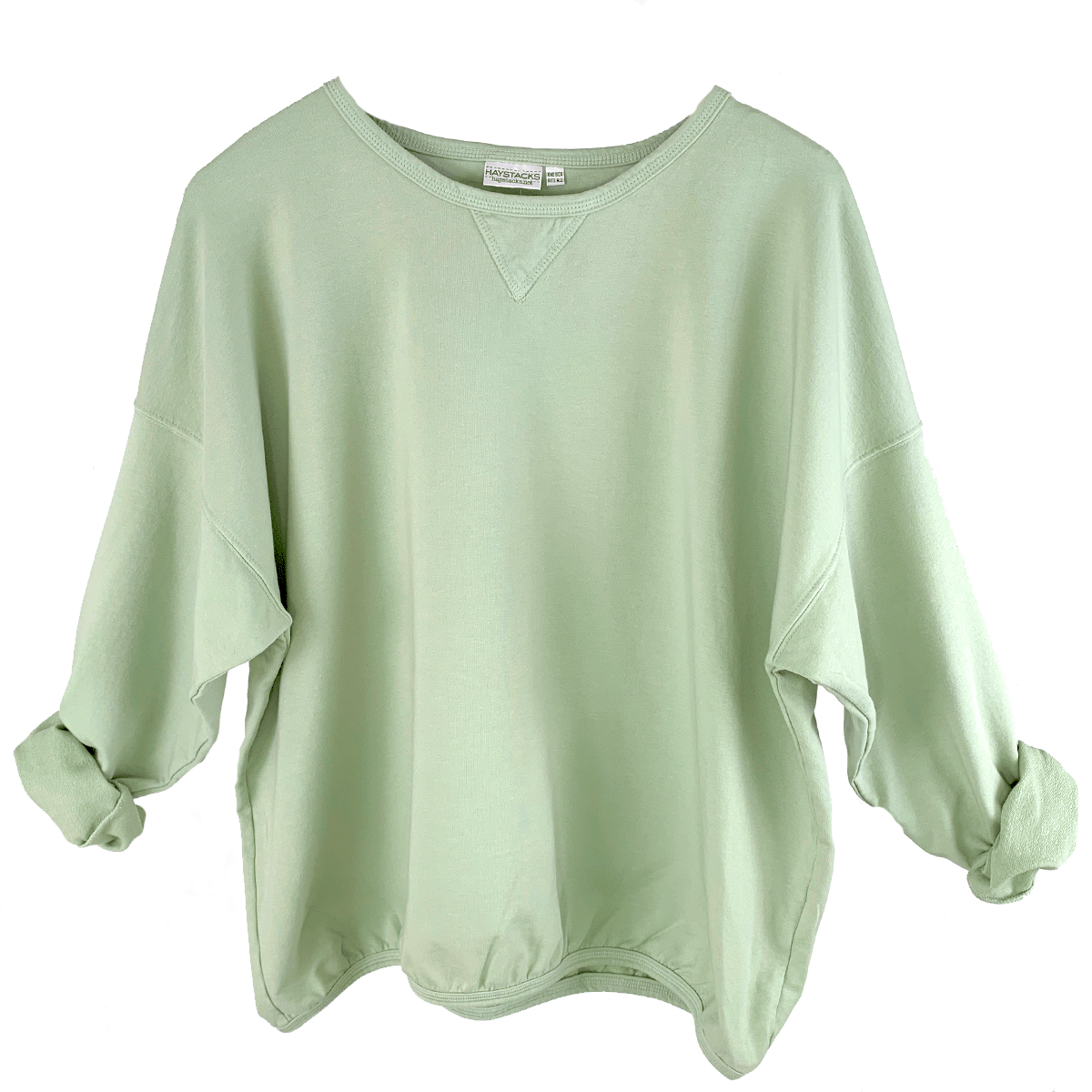 Haystacks top One Size/Free Size Leelanau Cotton Terry Boxy Sweatshirt (Peat Moss)