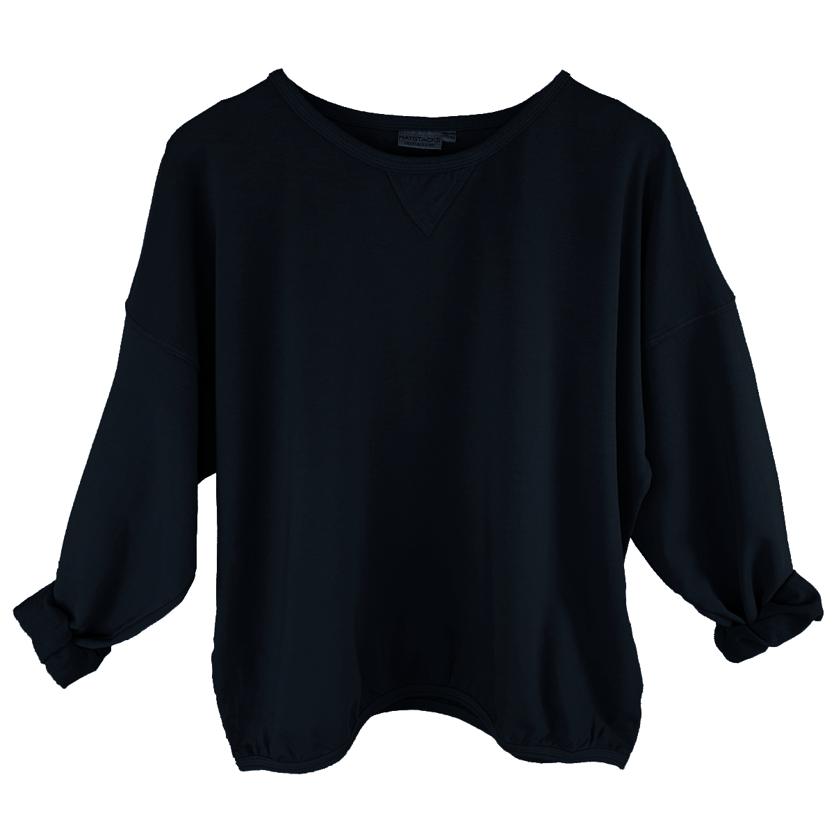 Haystacks top One Size/Free Size Leelanau Cotton Terry Boxy Sweatshirt (Pitch Black)