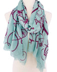 JC Sunny Fashion Aqua-Burgundy Bicycle Scarf