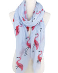 JC Sunny Fashion Blue Flamingo Scarf