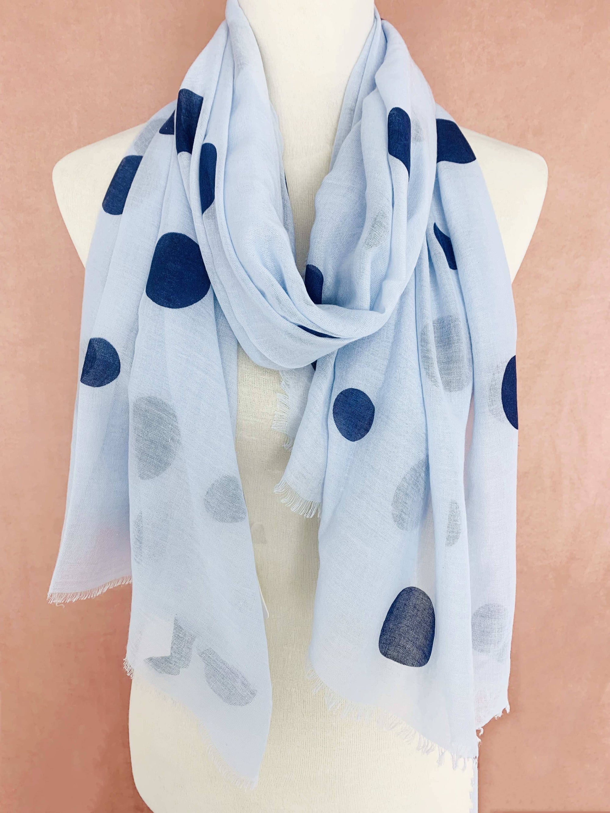 JC Sunny Fashion Blue Polka Dot Scarf