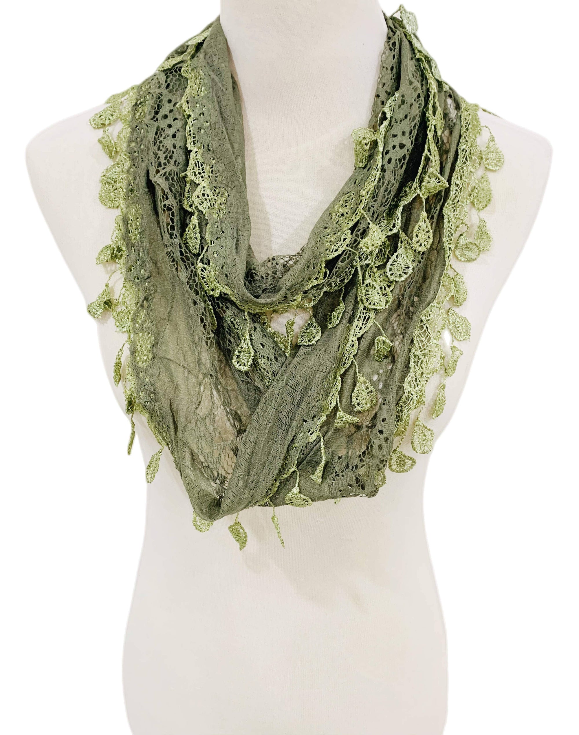 JC Sunny Fashion Green 8 Colors Gorgeous Elegant lace Infinity Scarf