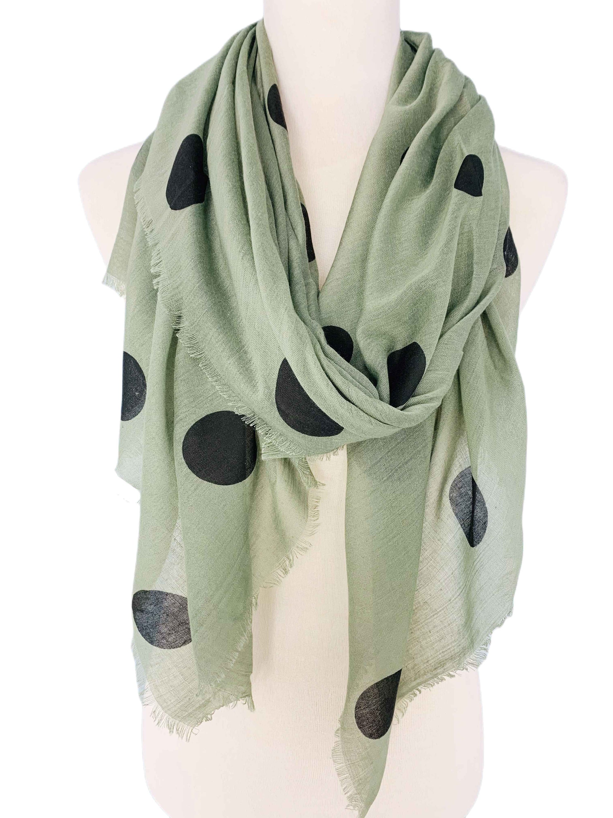 JC Sunny Fashion Green Polka Dot Scarf