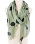 JC Sunny Fashion Green Polka Dot Scarf