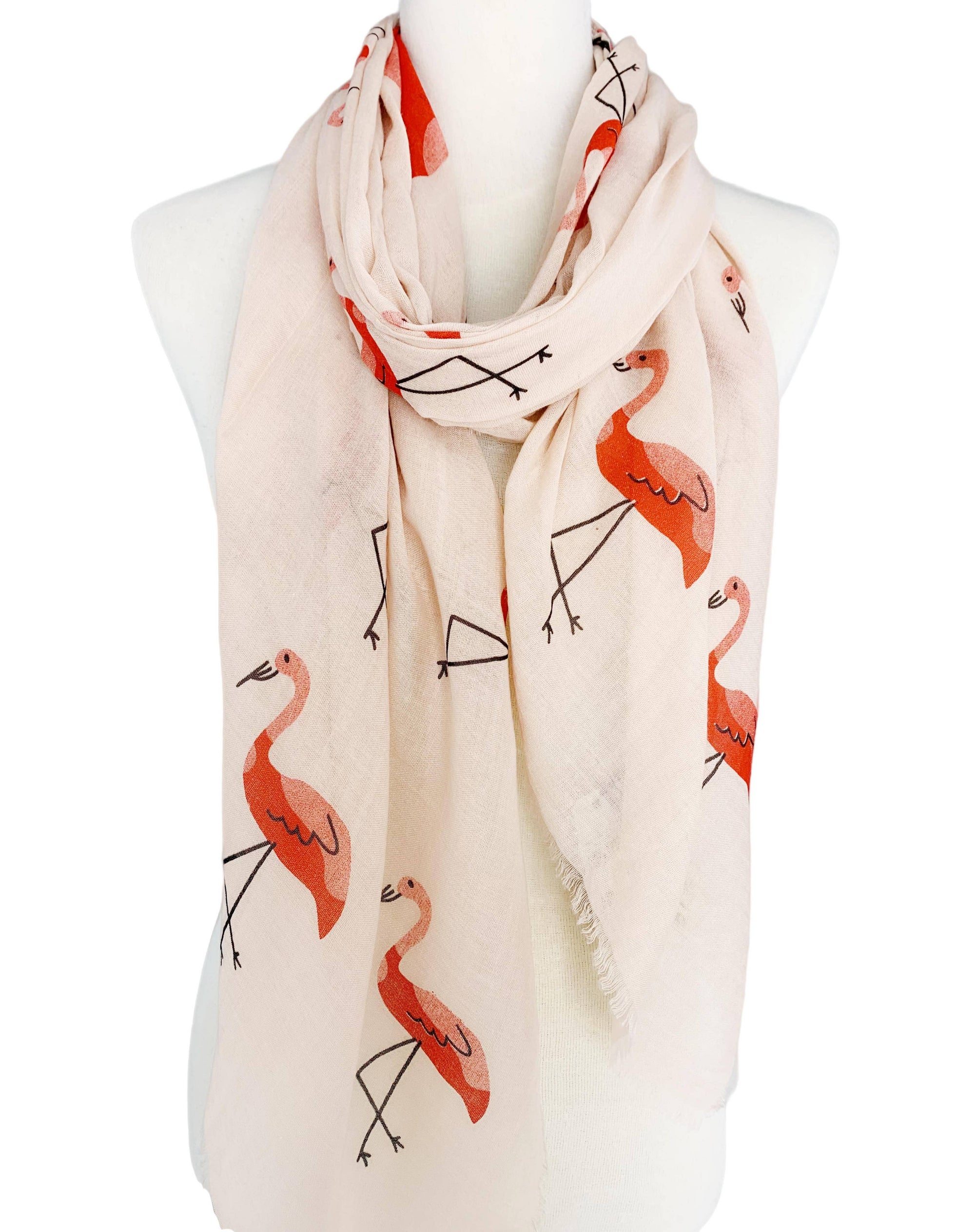 JC Sunny Fashion Pink Flamingo Scarf