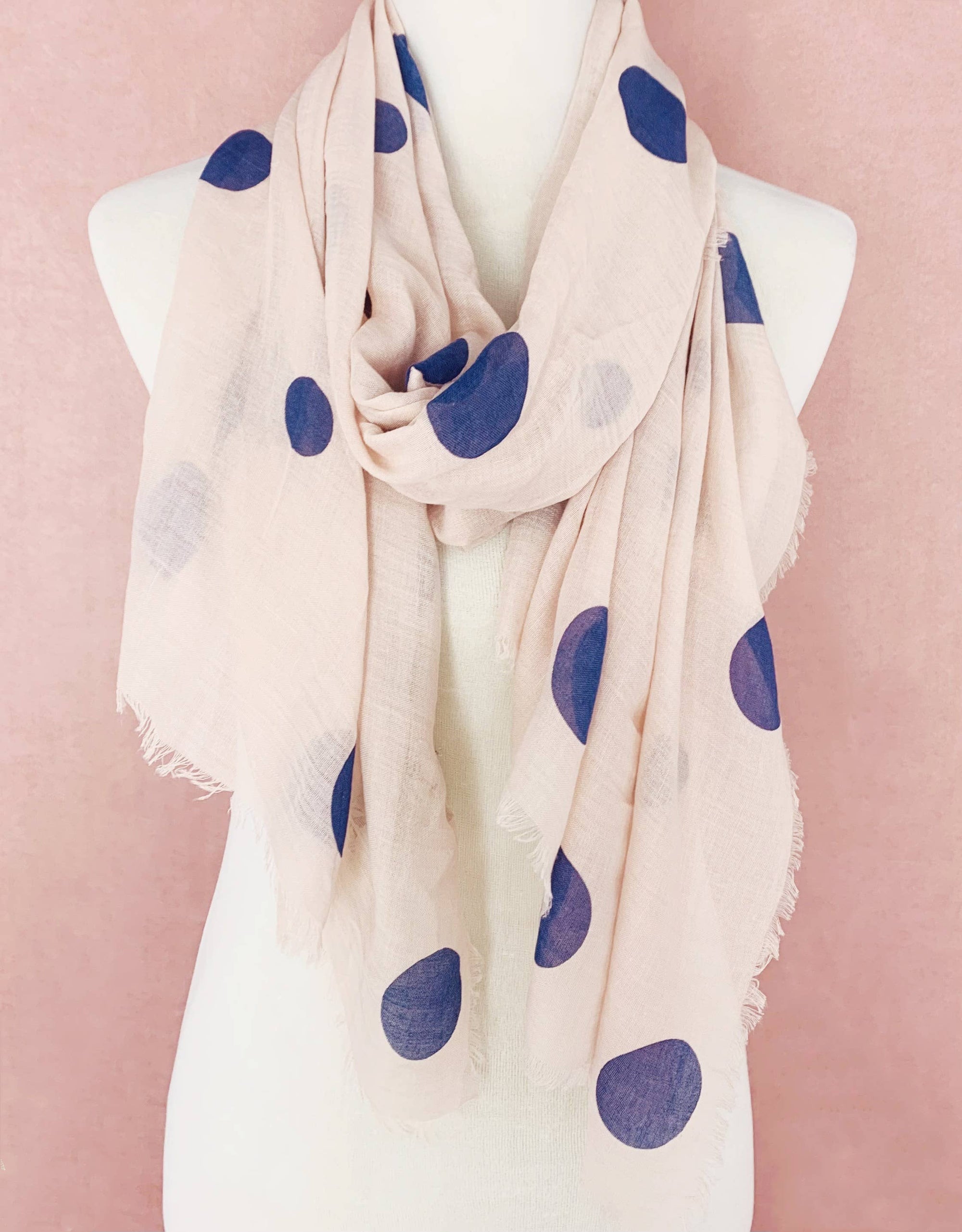 JC Sunny Fashion Pink Polka Dot Scarf