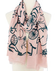 JC Sunny Fashion Pink-Teal Bicycle Scarf