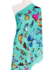 JC Sunny Fashion Teal Multicolor Butterfly Scarf