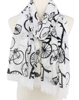 JC Sunny Fashion White-Black Bicycle Scarf