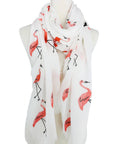 JC Sunny Fashion White Flamingo Scarf