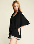 Look by M Kimono Black Cascades Basic Shawl Sweater Vest