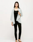 Look by M Kimono Cool Mint Cascades Basic Shawl Sweater Vest