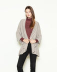 Look by M Kimono Grey Cascades Basic Shawl Sweater Vest