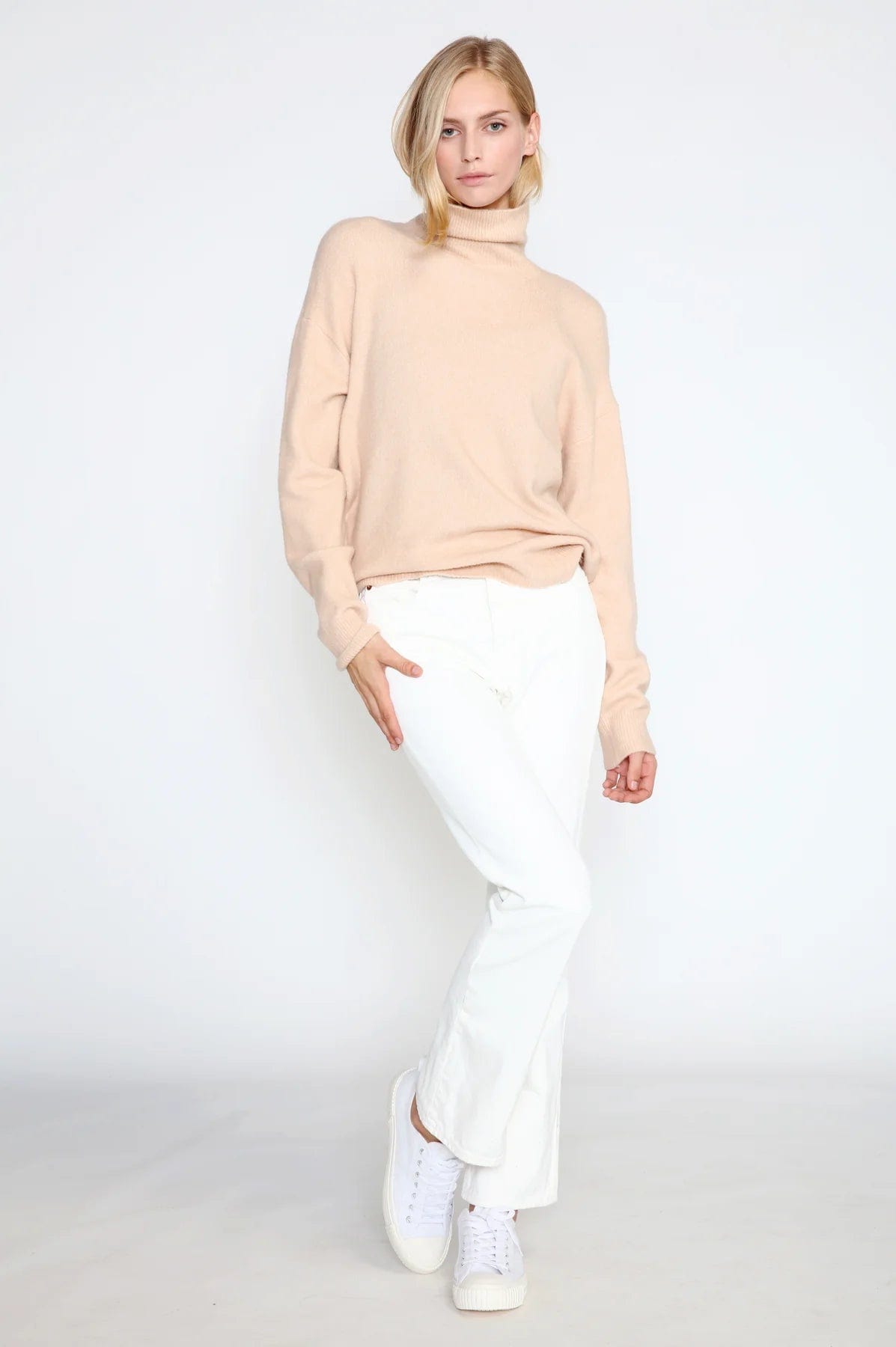 Look by M Sweater Basic Mock Neck Sweater