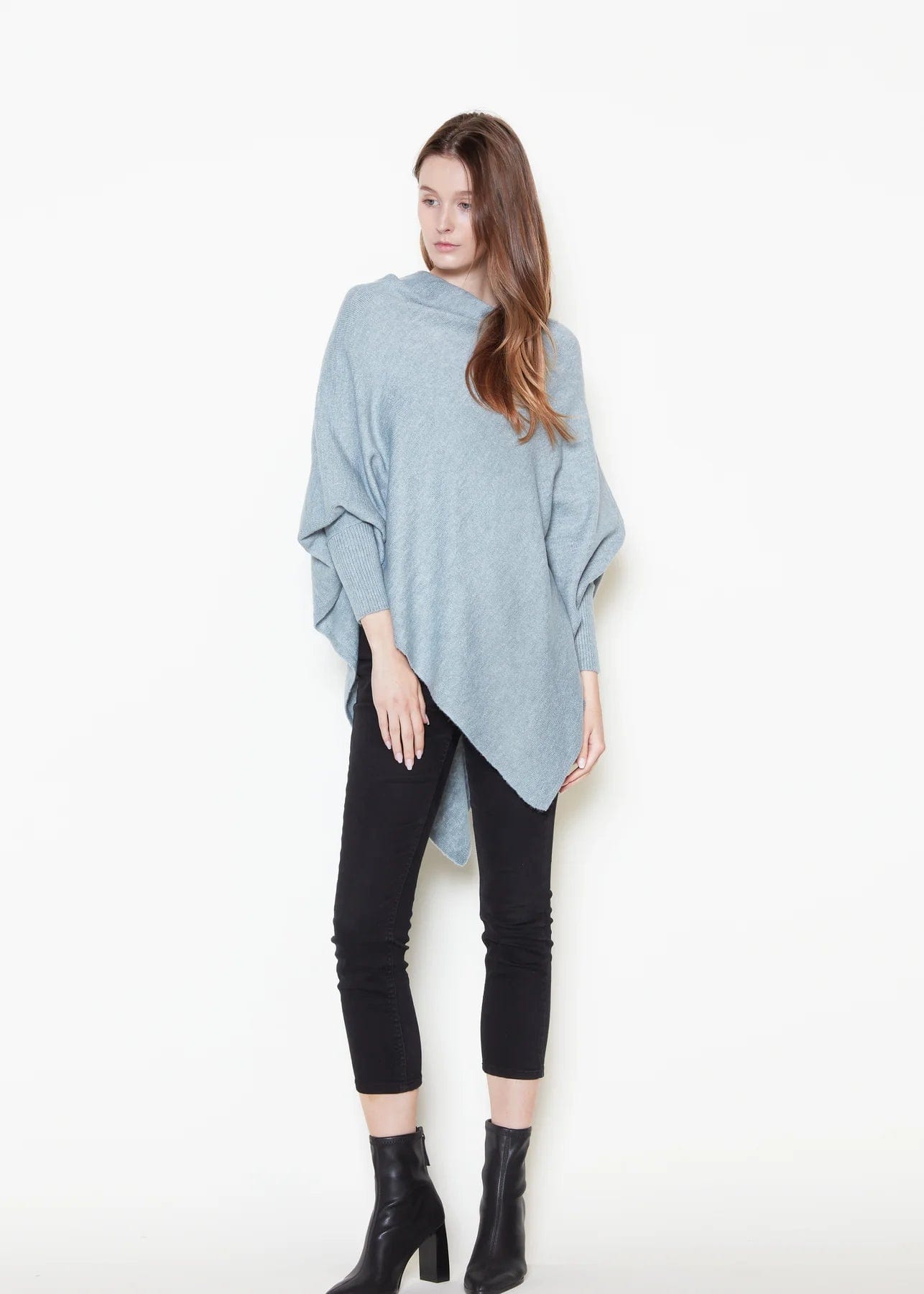 Look by M Sweater Blue Handkerchief Hem Sweater