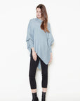 Look by M Sweater Blue Handkerchief Hem Sweater