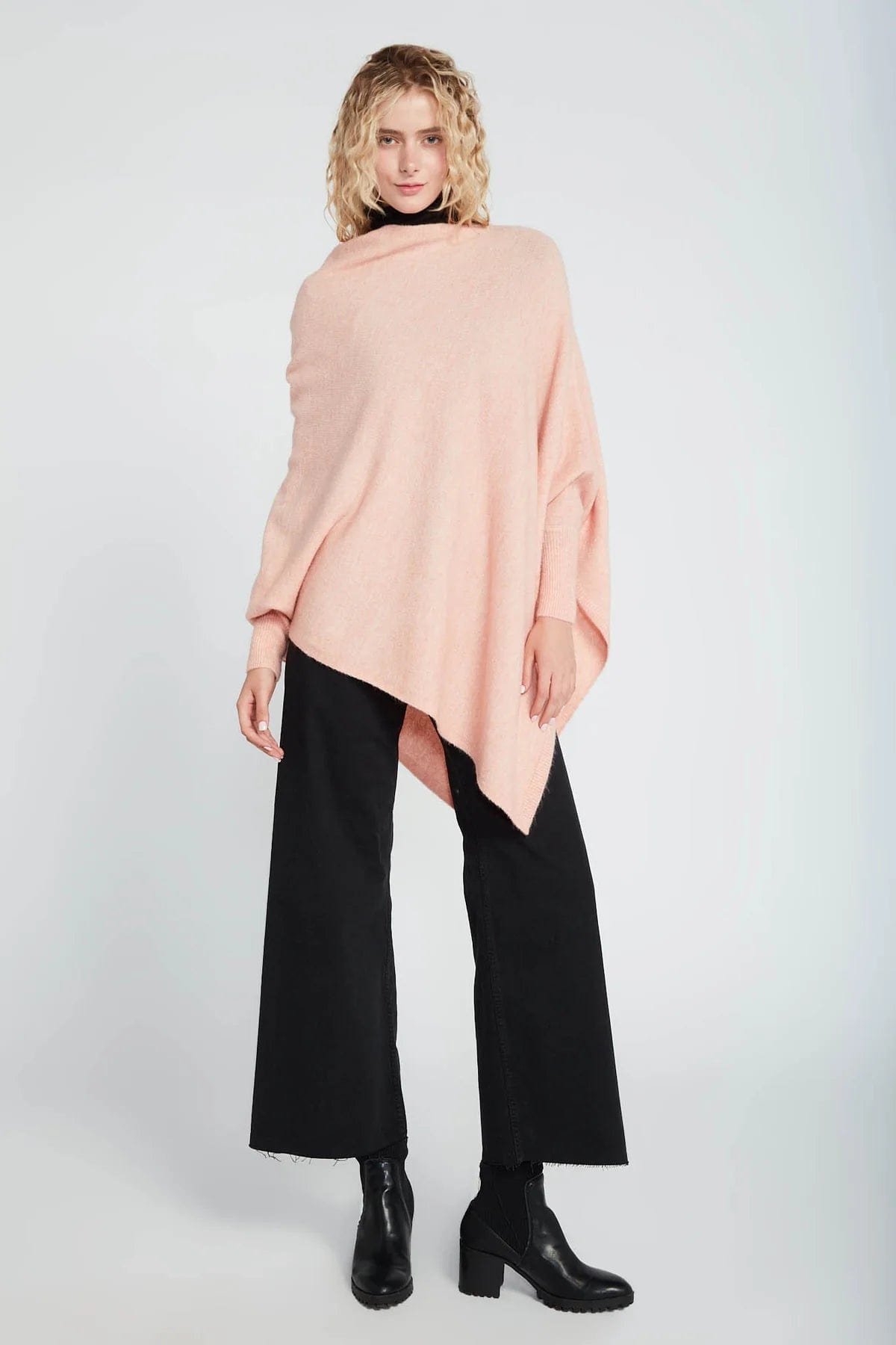 Look by M Sweater Blush Handkerchief Hem Sweater