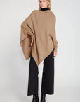 Look by M Sweater Camel Handkerchief Hem Sweater