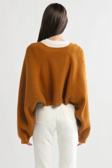 Look by M Sweater Mustard Yellow Butterfly Bolero Sweater