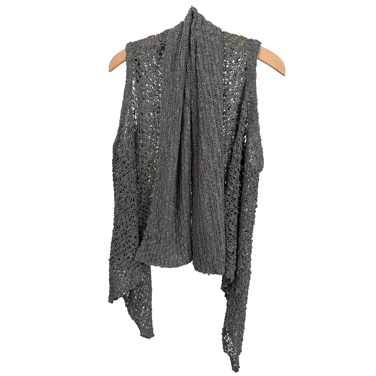 Lost River vest Reversible Popcorn Knit Shawl Vest - Charcoal