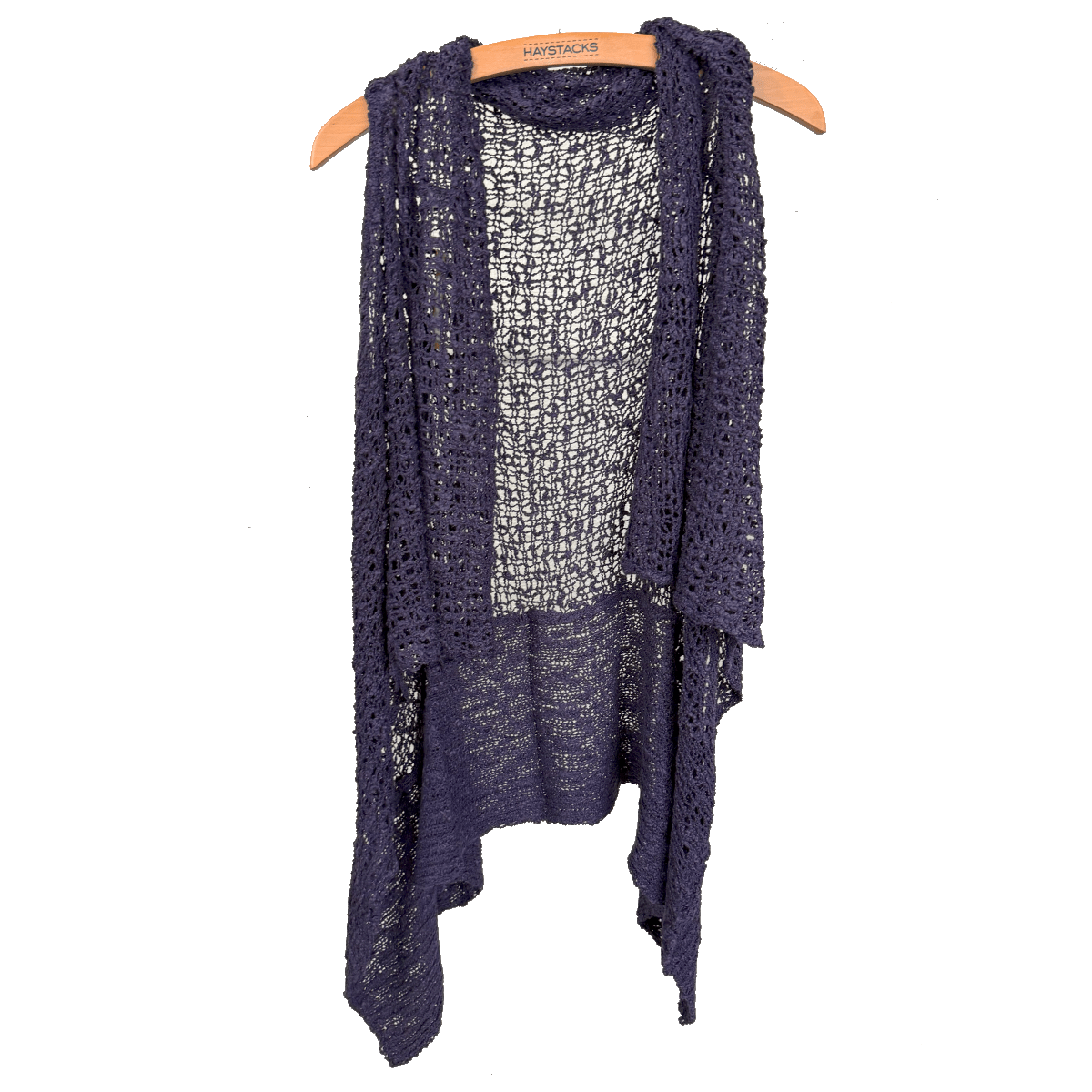 Lost River vest Reversible Popcorn Knit Shawl Vest - Eggplant