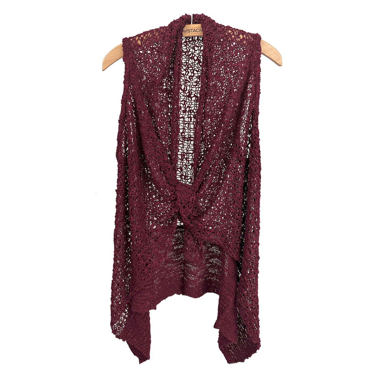 Lost River vest Reversible Popcorn Knit Shawl Vest - Merlot