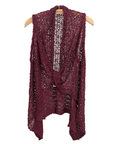 Lost River vest Reversible Popcorn Knit Shawl Vest - Merlot