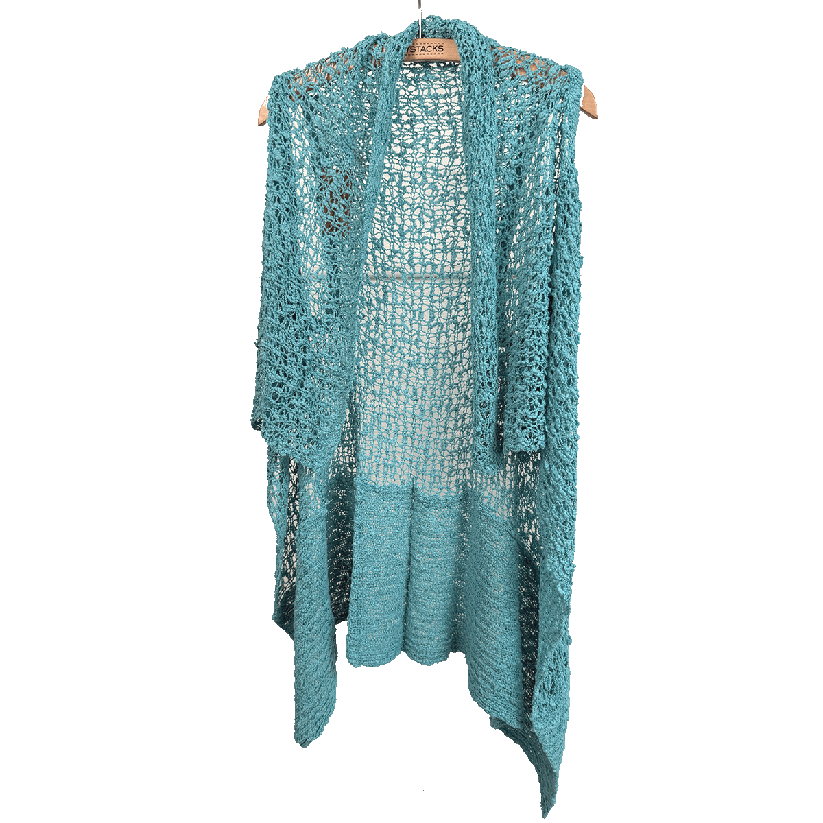 Lost River vest Reversible Popcorn Knit Shawl Vest - Peacock