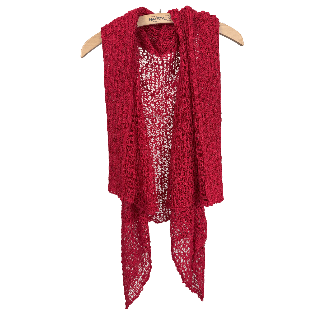 Lost River vest Reversible Popcorn Knit Shawl Vest - Red