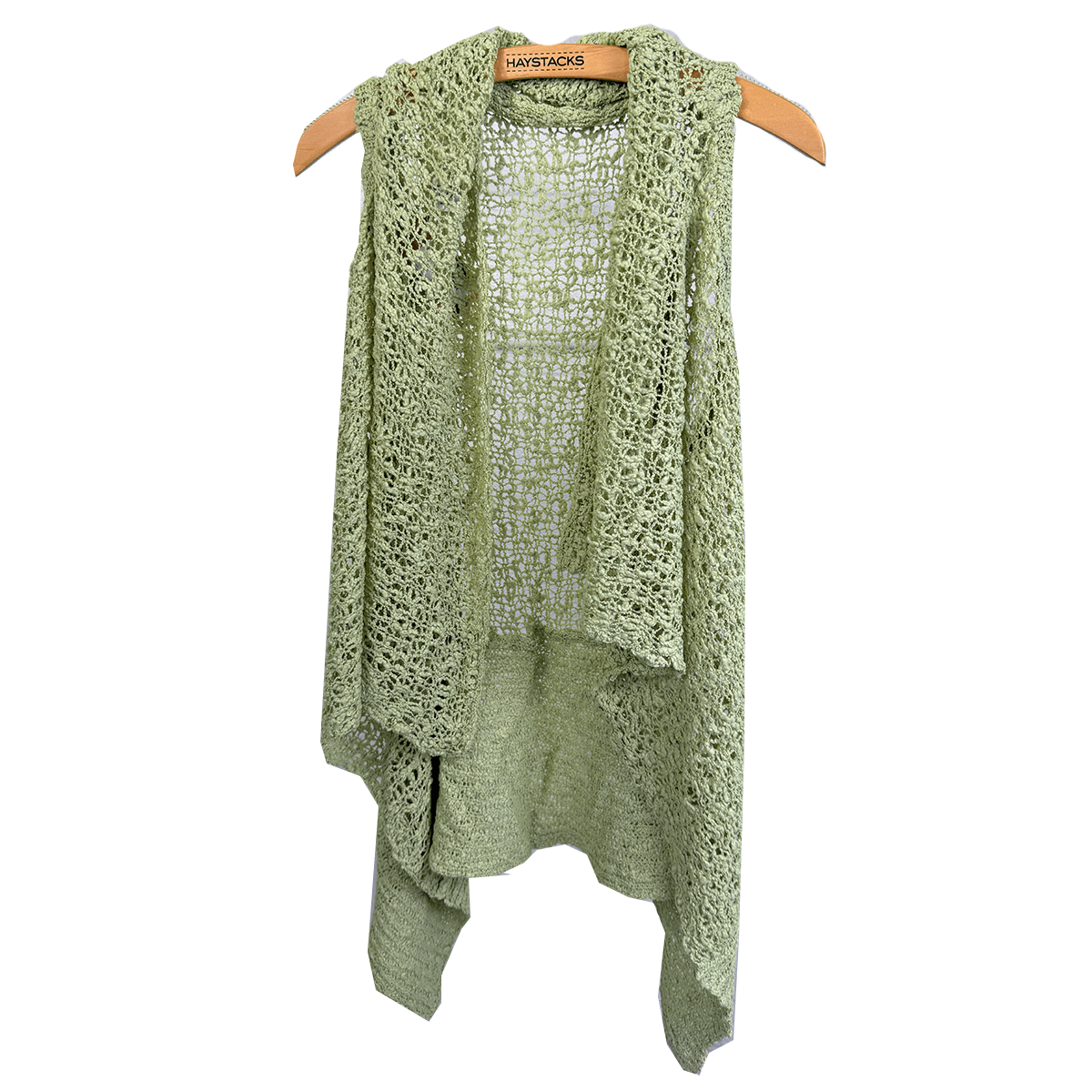 Lost River vest Reversible Popcorn Knit Shawl Vest - Sage