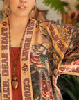 Market of Stars Courage Dear Heart Opera Duster Kimono Robe w/ Sacred Heart