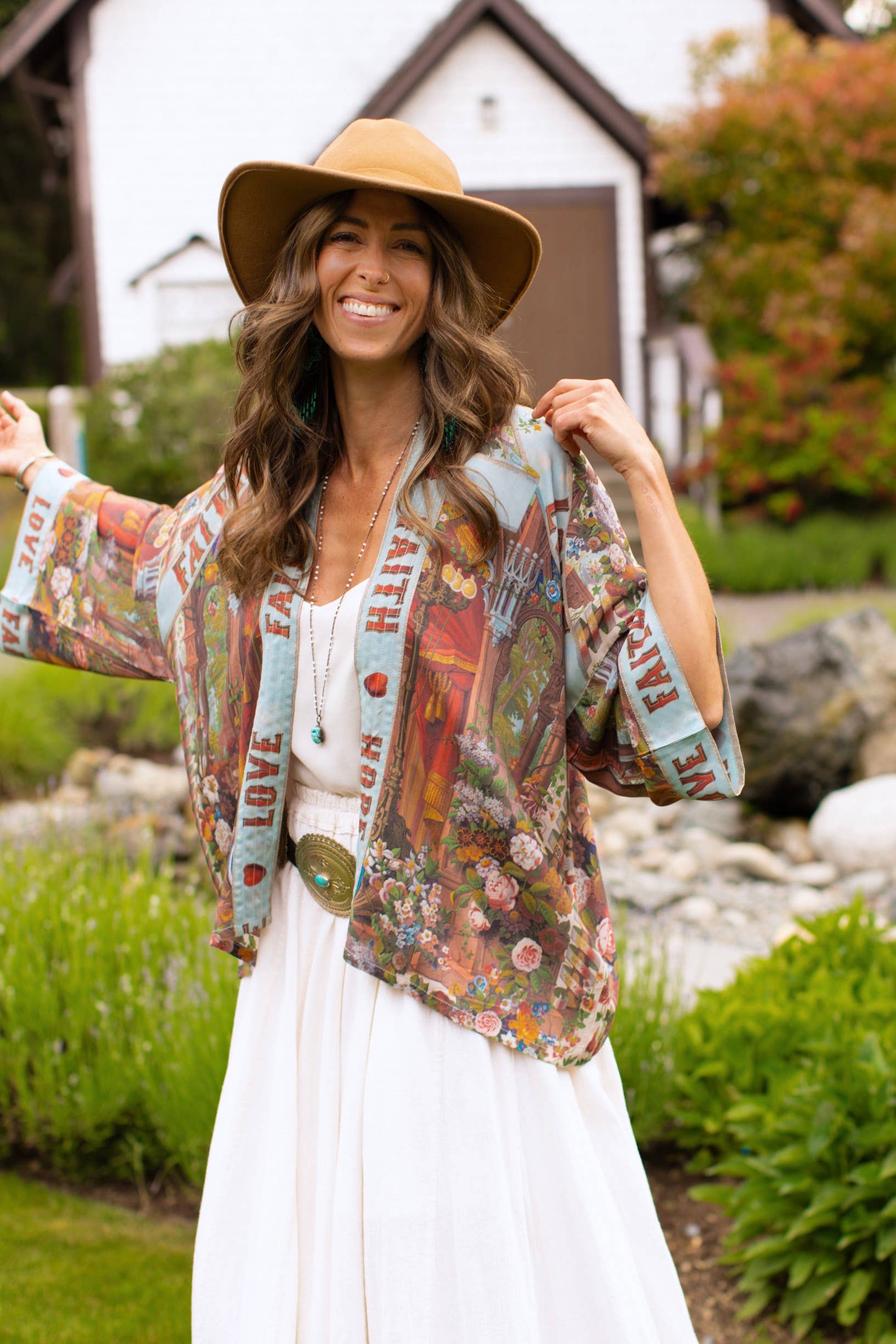 Market of Stars Love Language Pixie Duster Cropped Kimono w/ Faith, Hope