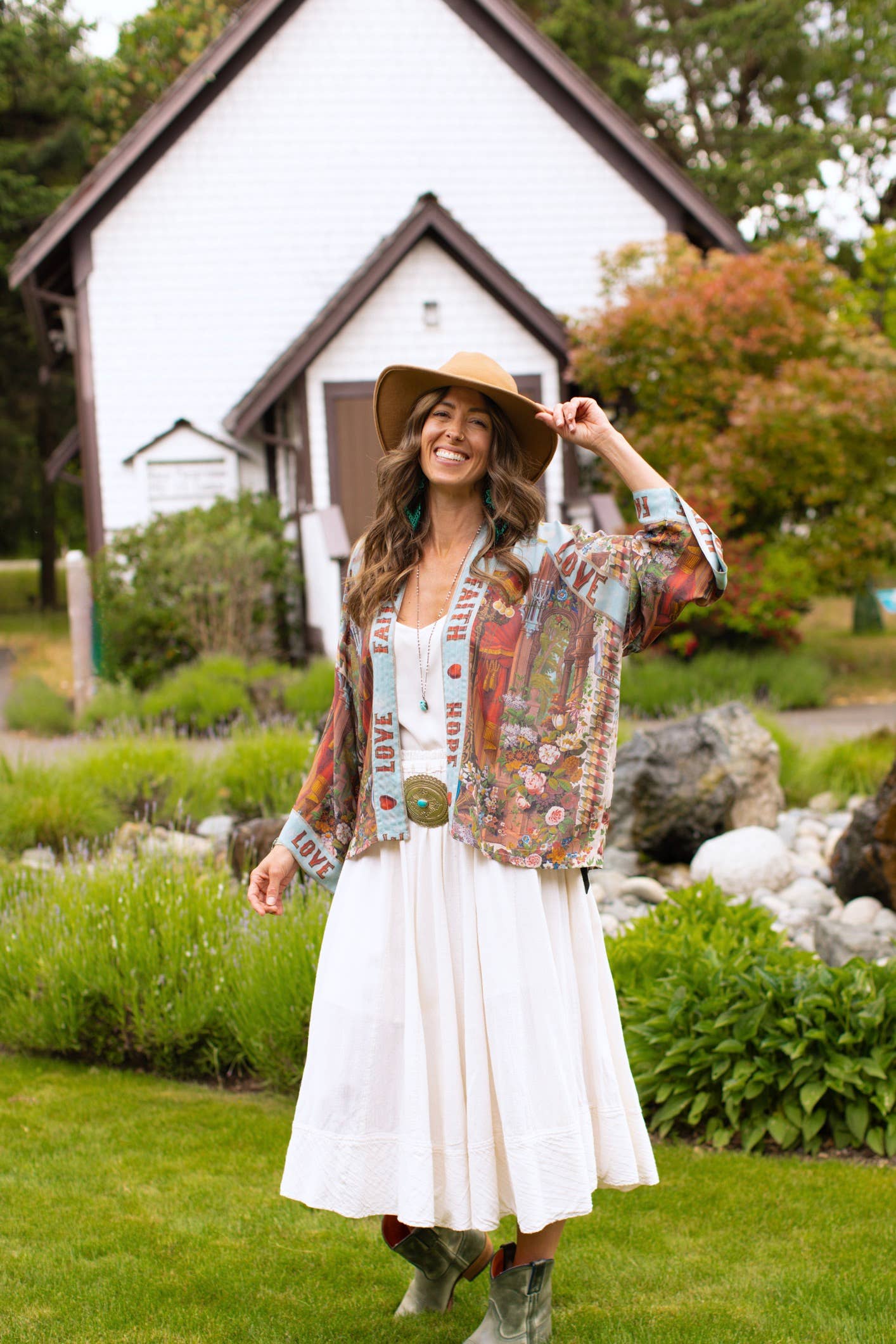 Market of Stars Love Language Pixie Duster Cropped Kimono w/ Faith, Hope