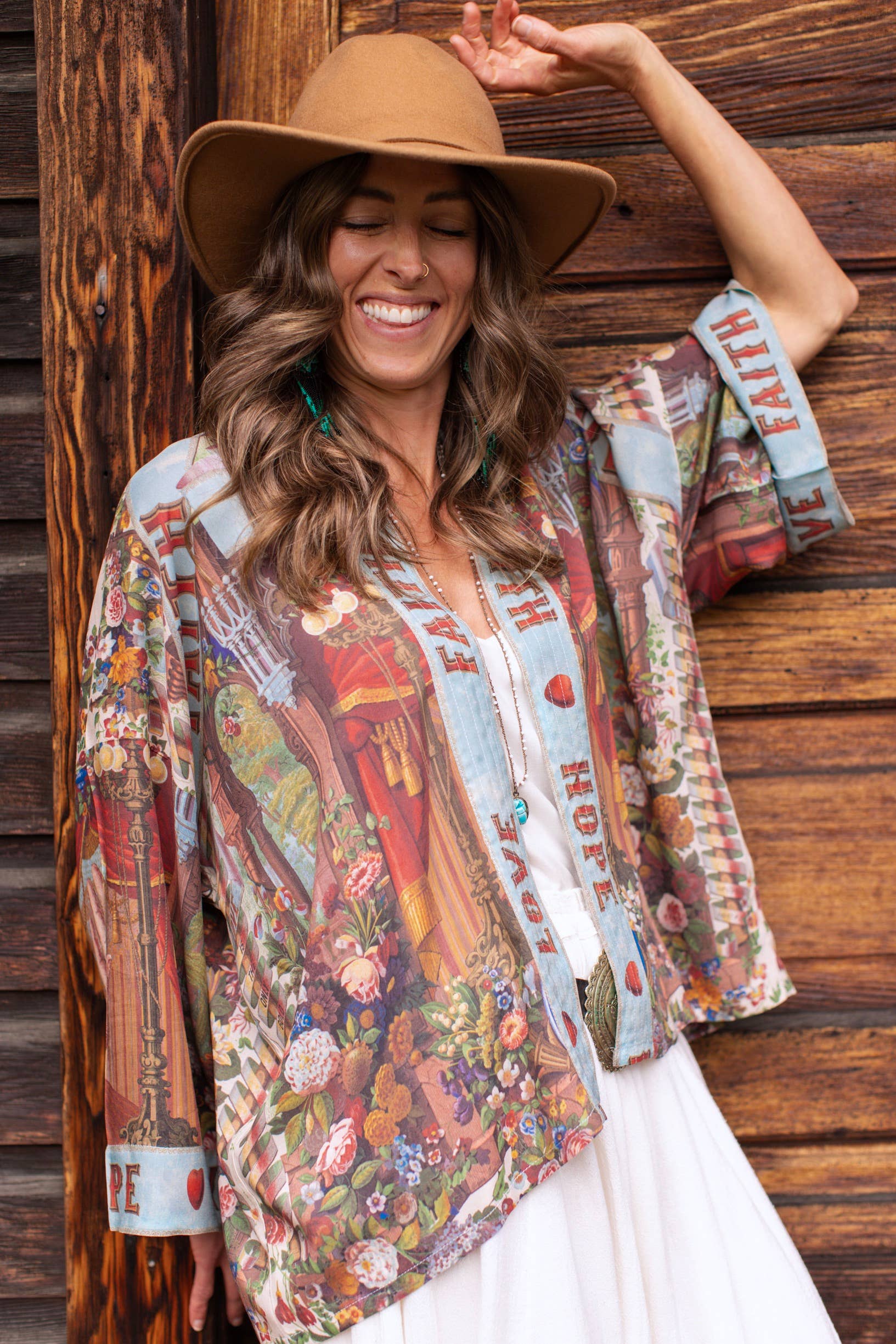 Market of Stars Love Language Pixie Duster Cropped Kimono w/ Faith, Hope