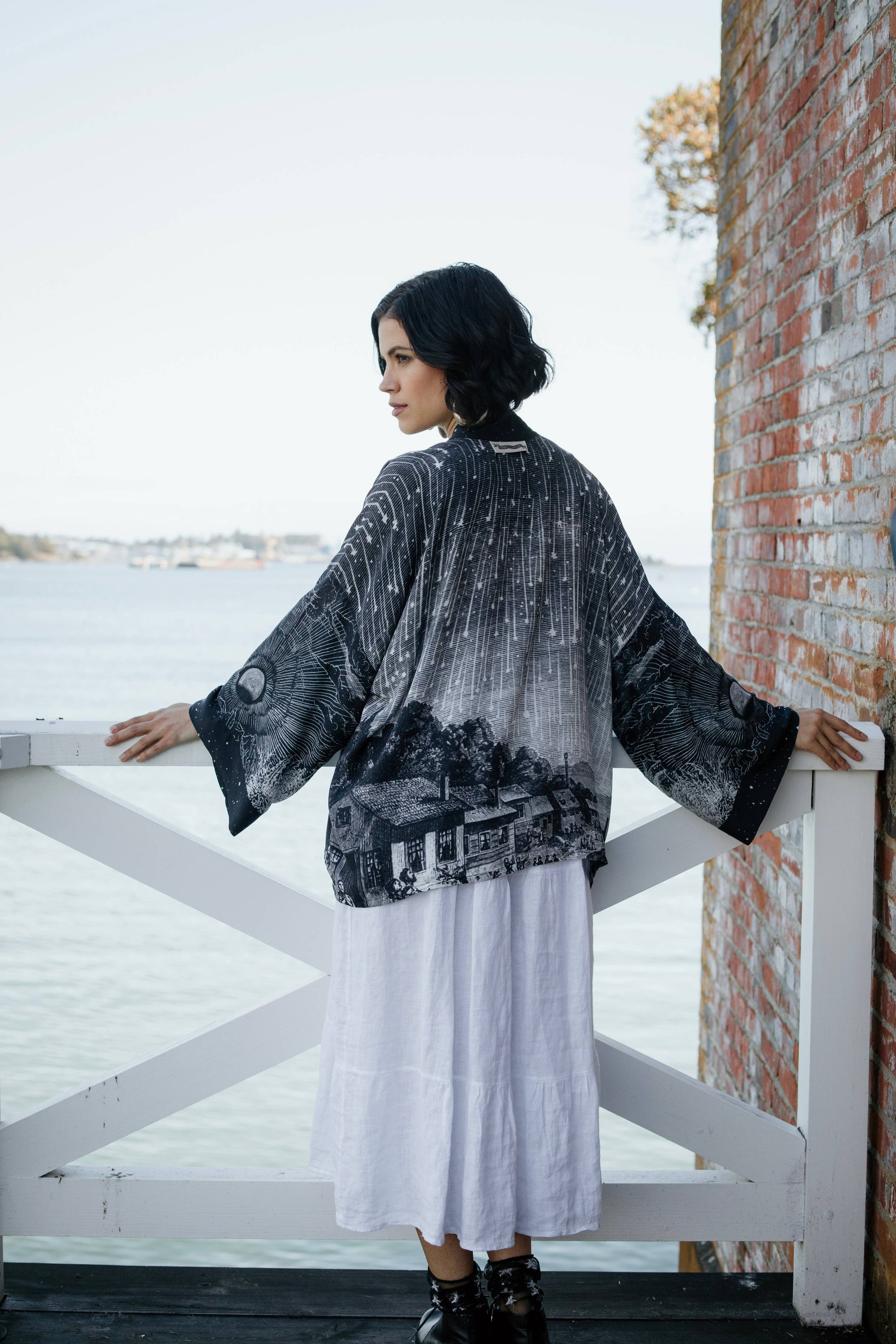 Market of Stars Stargazer Pixie Duster Cropped Kimono w/ Falling Stars