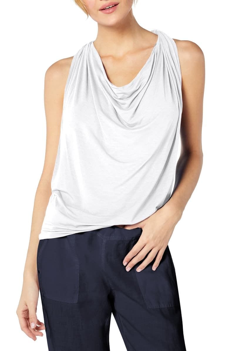 Michael Stars top Michael Stars Jersey Lycra Draped Neck Halter Top