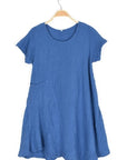 Nusantara Dress Palace Blue / Extra-Extra Large Thai Cotton One Pocket Tunic Dress