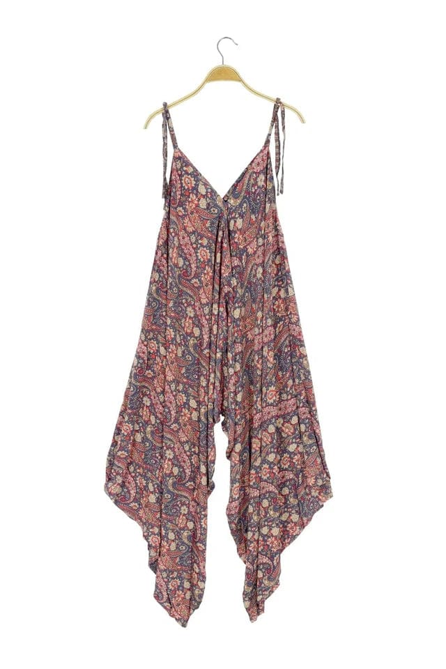 Nusantara Horseshoe Bay Tie Shoulder Printed Jumpsuit - Horseshoe Bay